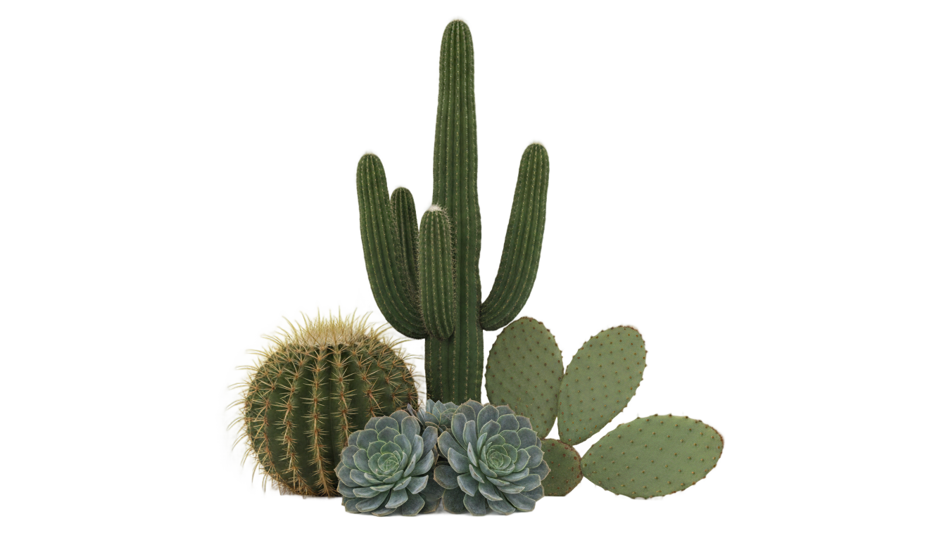 cactus and succulents png PNG transparent background