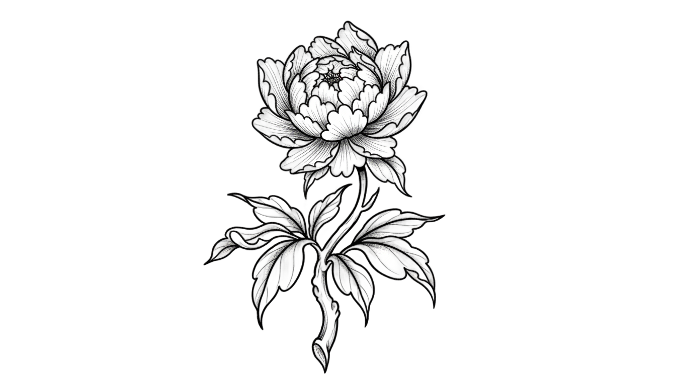 peony tattoo png PNG transparent background