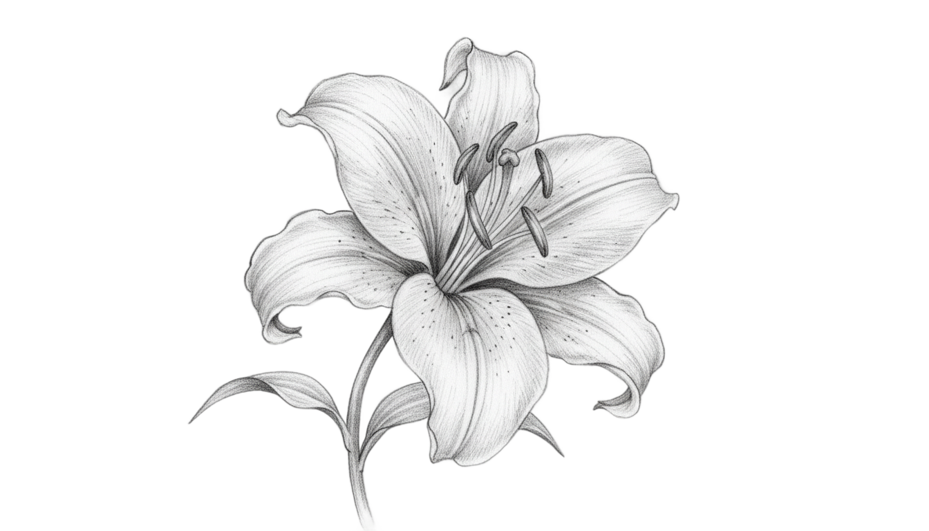 lily flower drawing png PNG transparent background