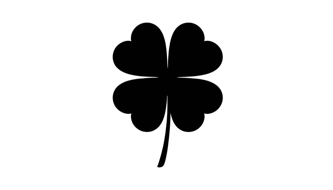 four leaf clover png black and white PNG transparent background