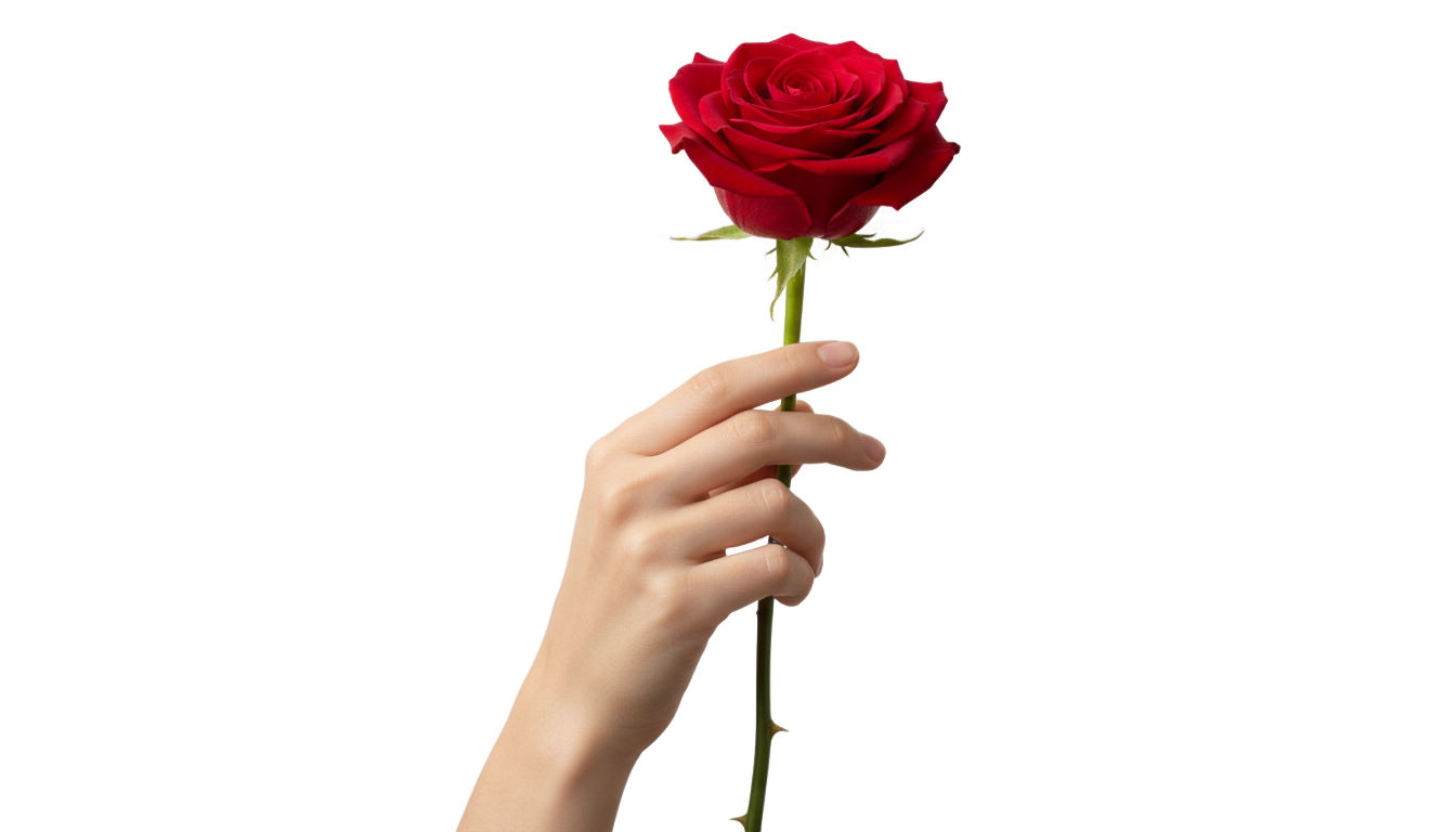 hand holding rose png PNG transparent background