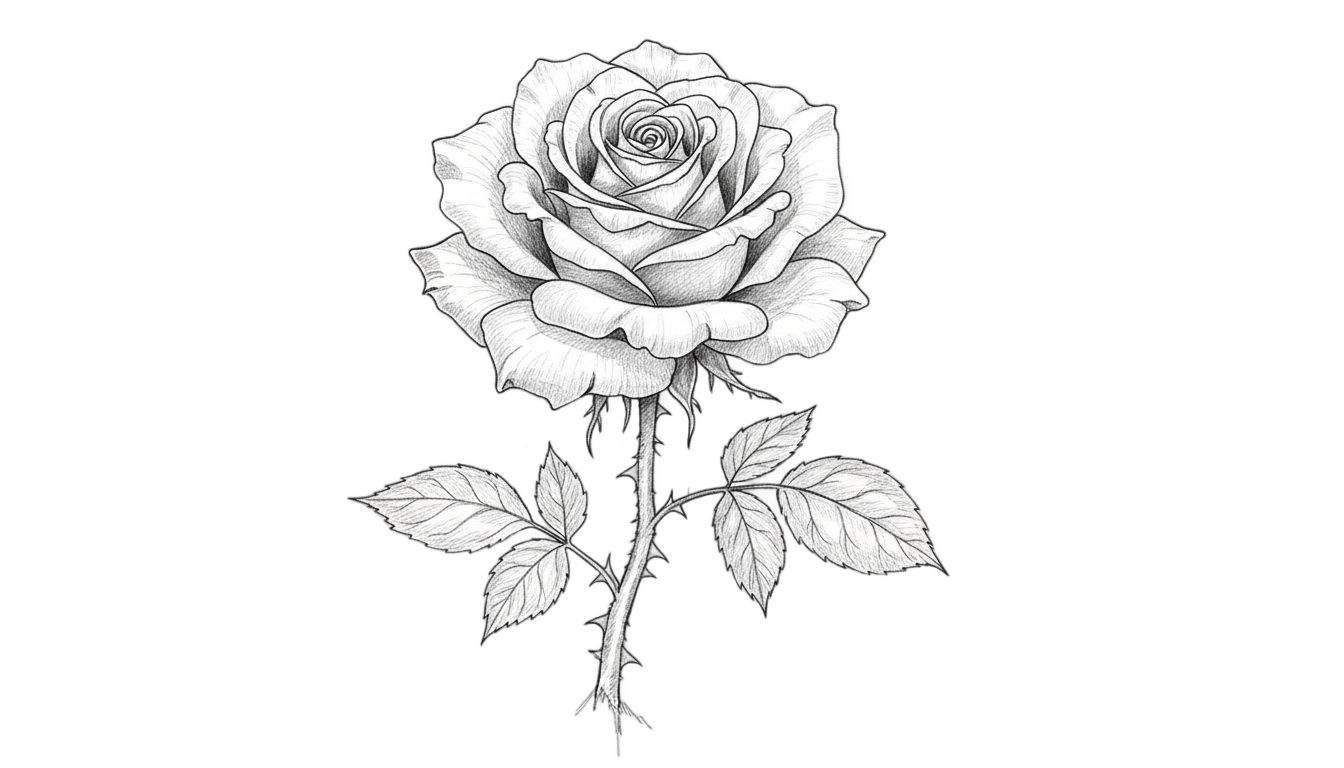 rose drawing png PNG transparent background