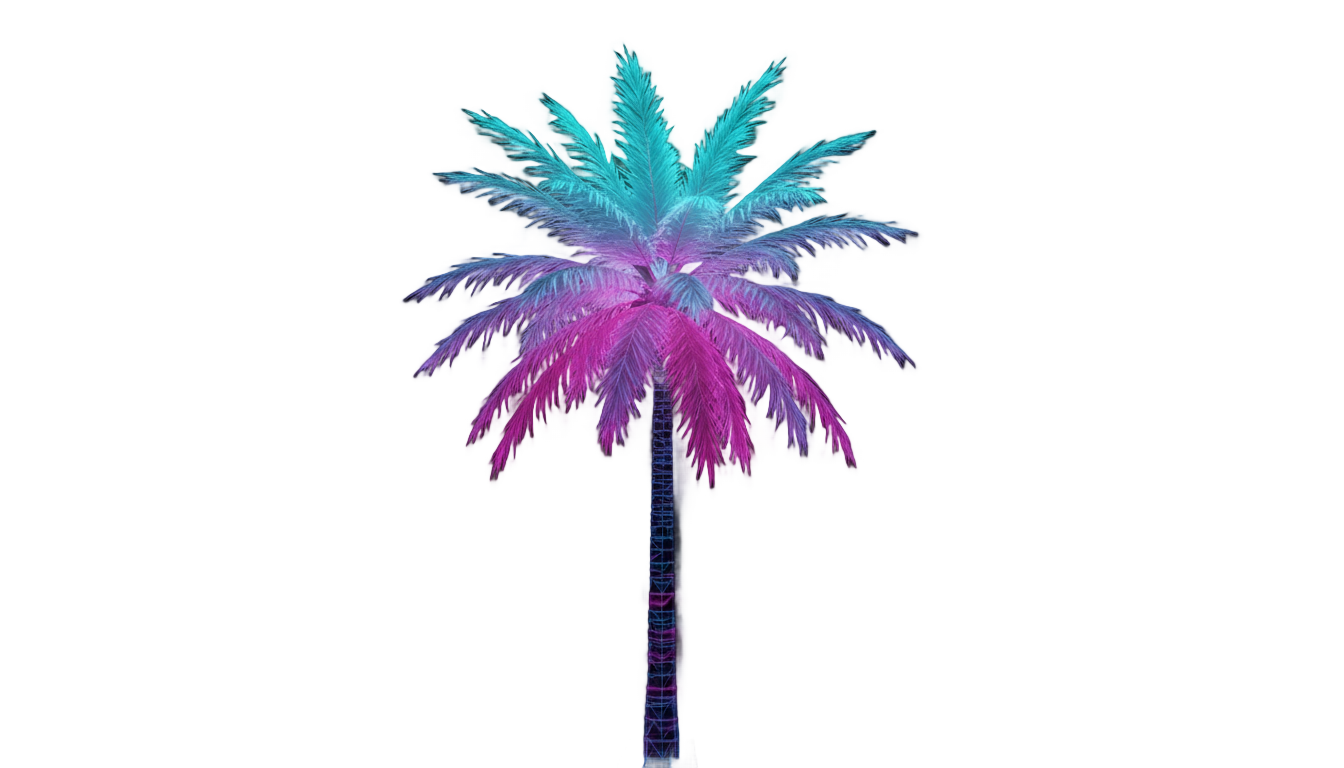 retrowave palm tree png PNG transparent background