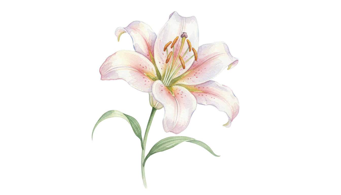 watercolor lily png PNG transparent background