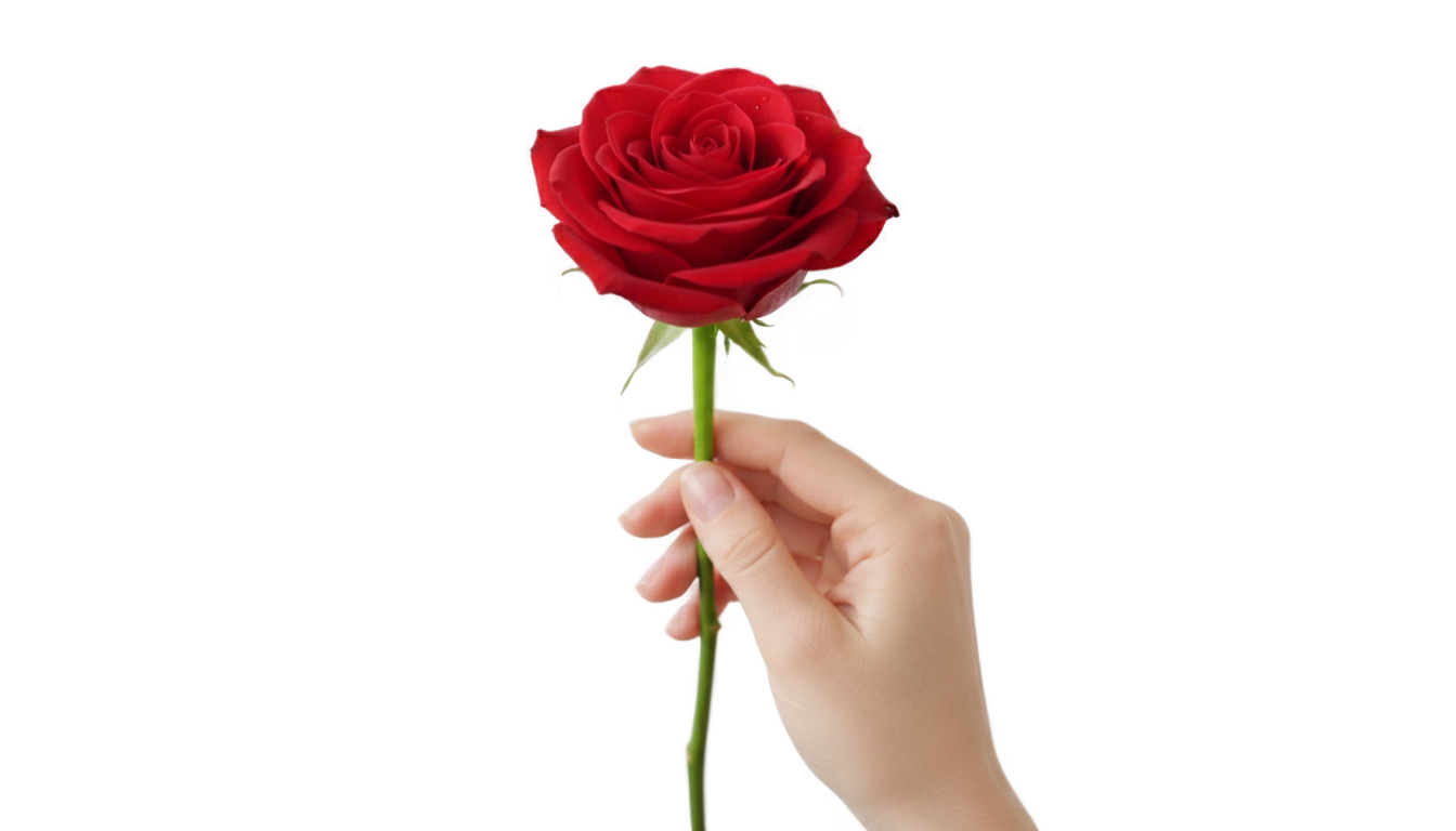 hand holding rose png PNG transparent background