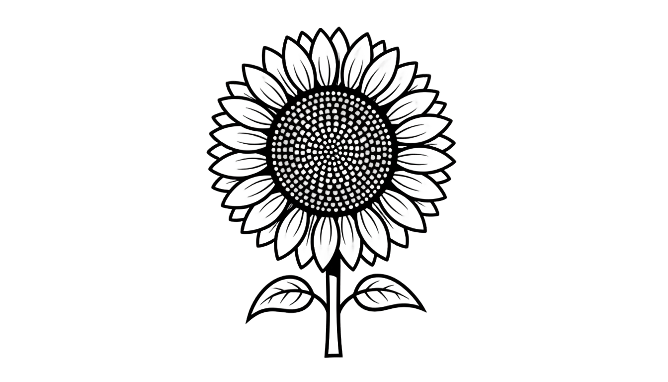 sunflower clipart black and white png PNG transparent background