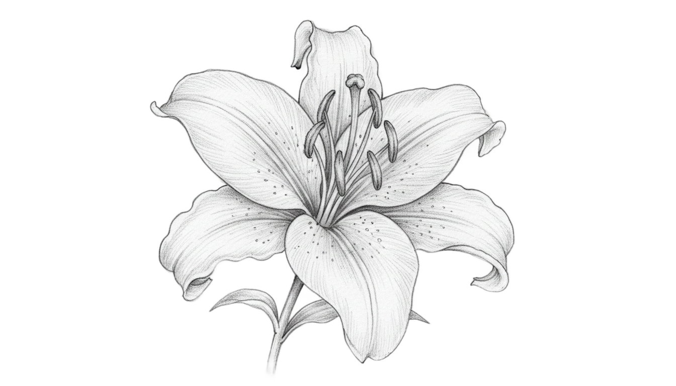 lily flower drawing png PNG transparent background