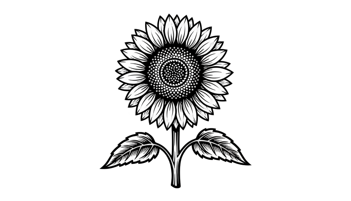 sunflower vector png black and white PNG transparent background