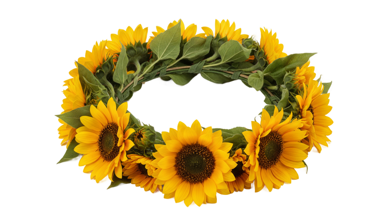 sunflower crown png PNG transparent background