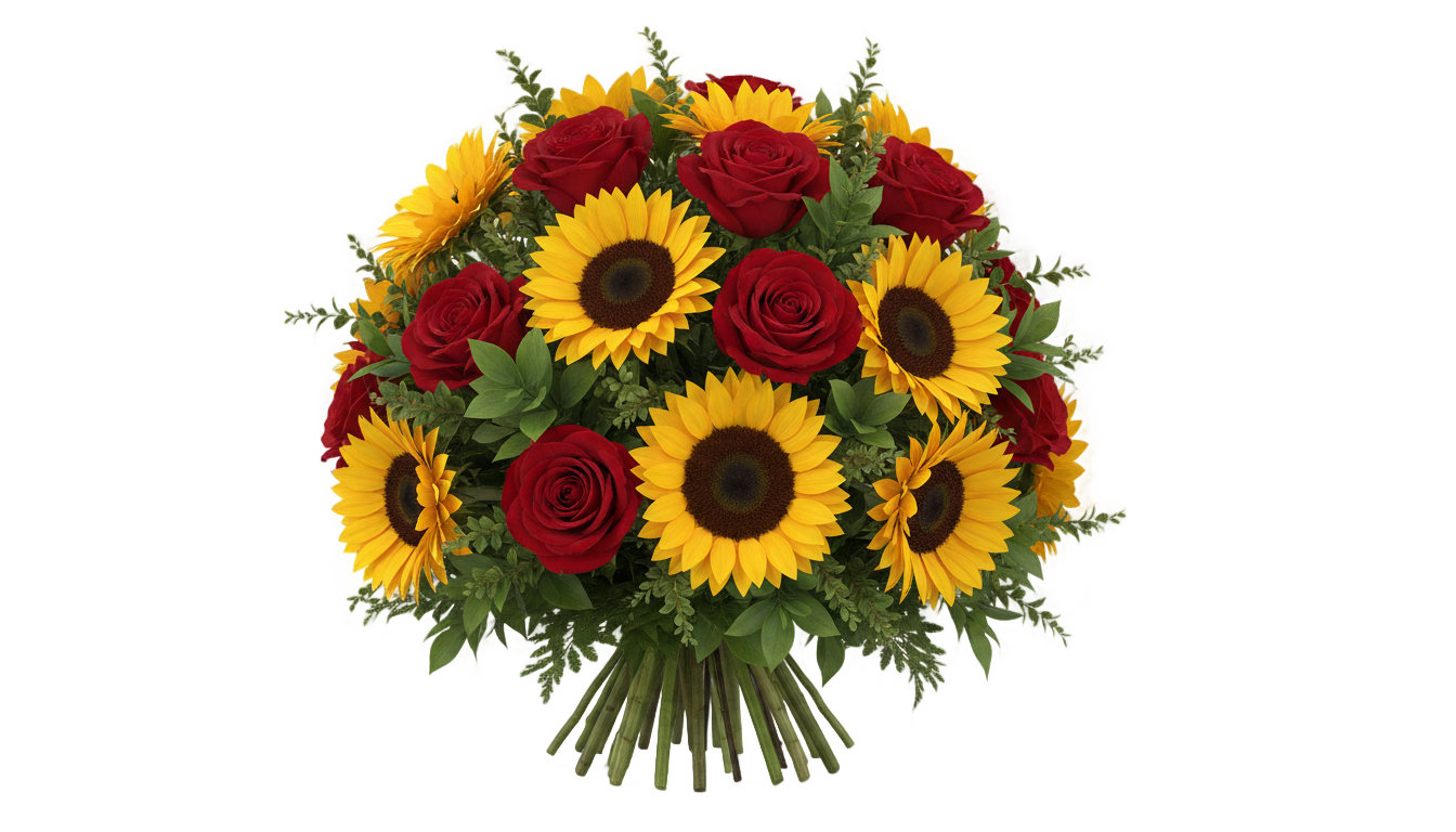 sunflower and roses png PNG transparent background