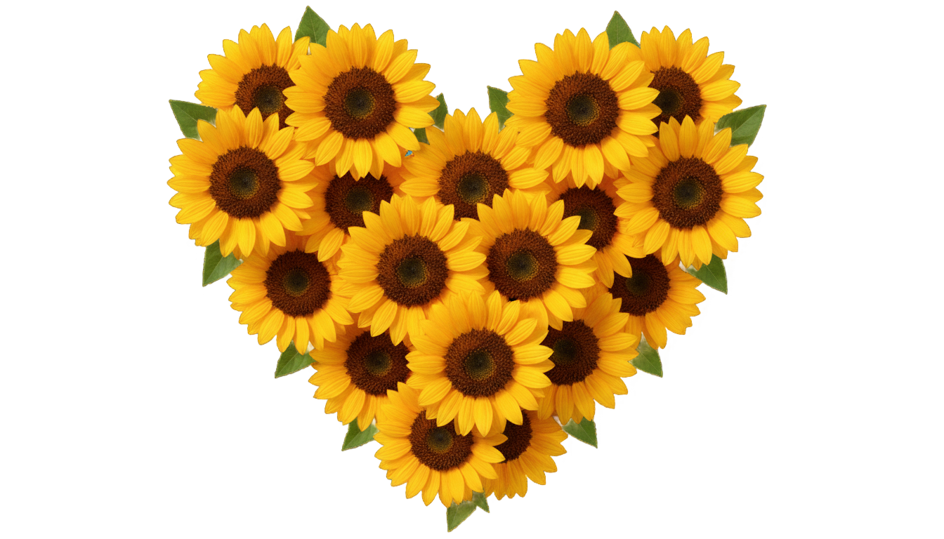 sunflower heart png PNG transparent background