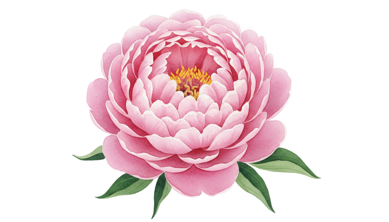 watercolor peony png PNG transparent background