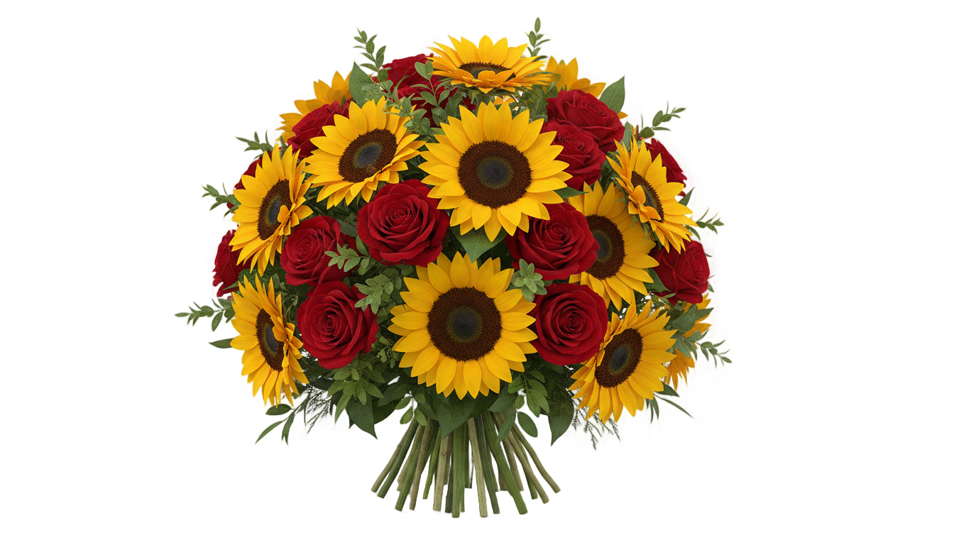 sunflower and roses png PNG transparent background