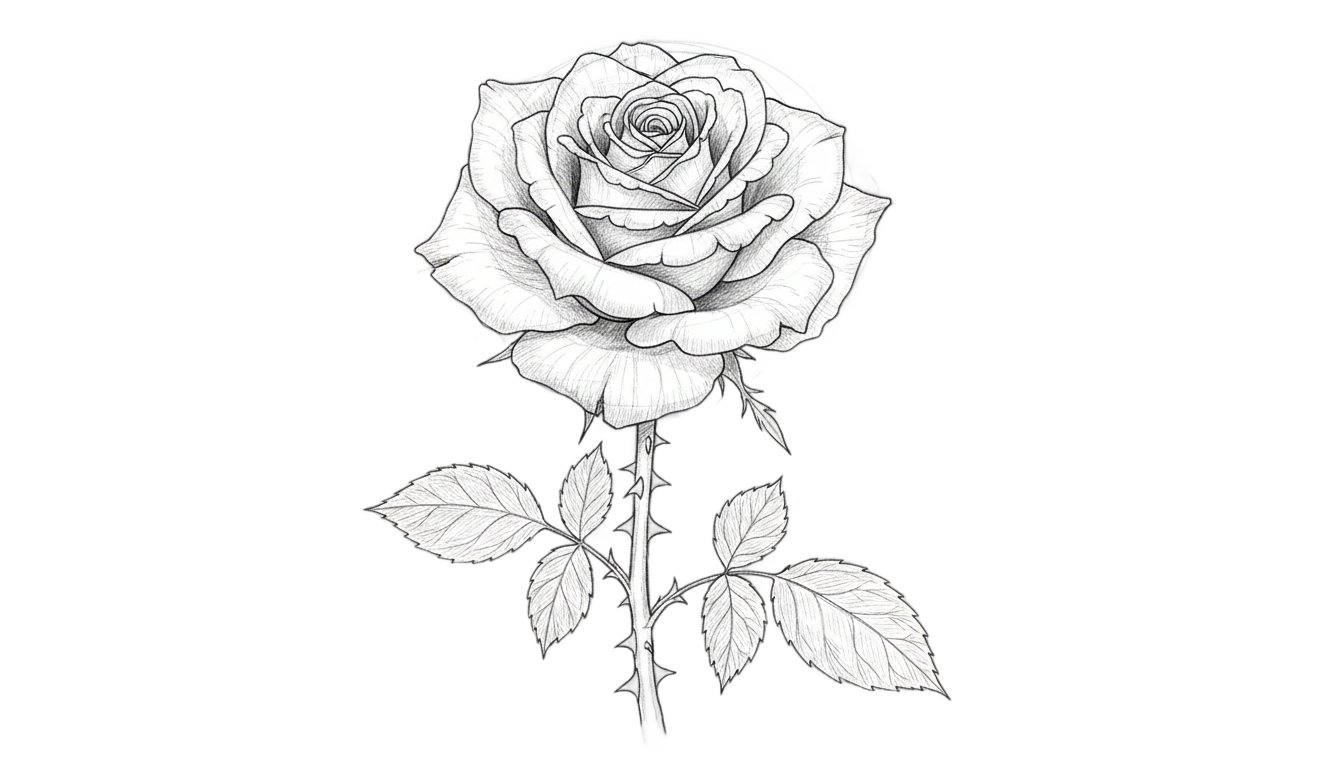 rose drawing png PNG transparent background