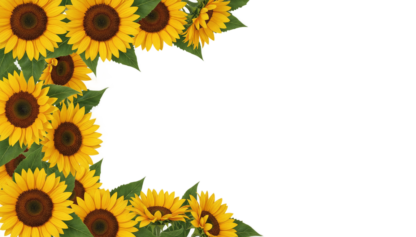 sunflower corner png PNG transparent background