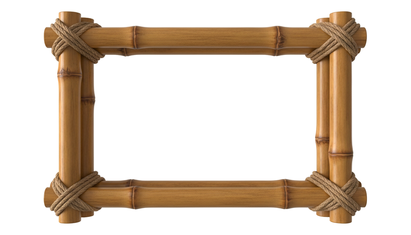 bamboo frame png PNG transparent background