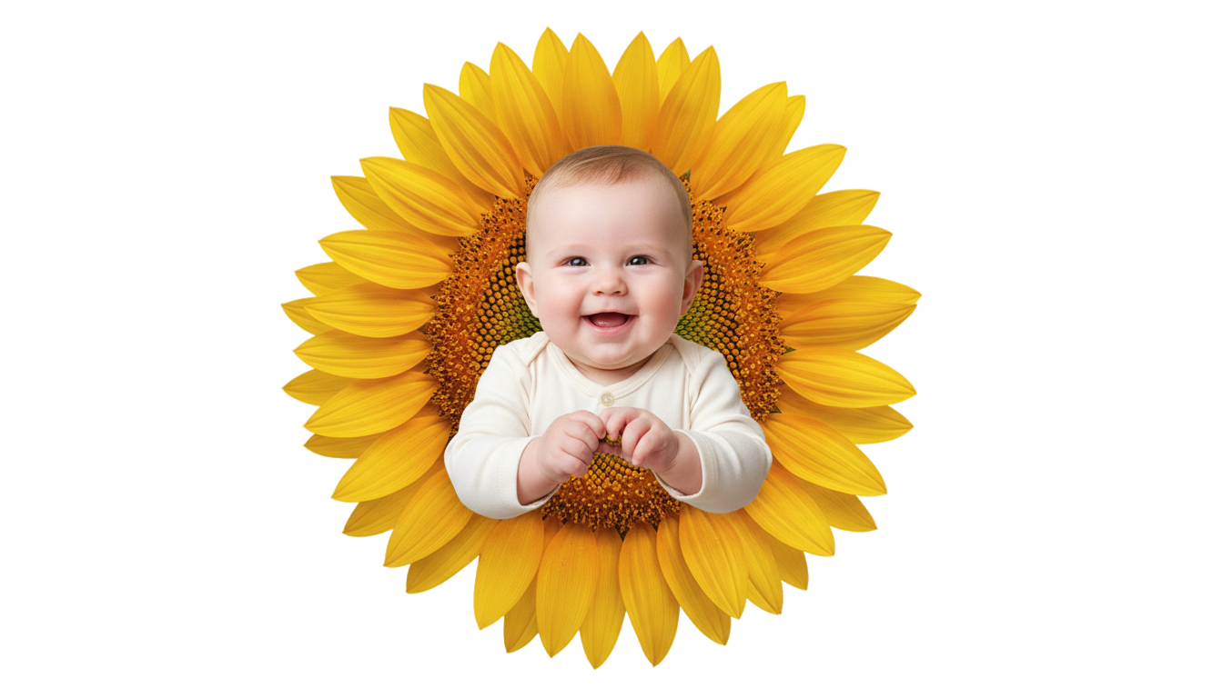 sunflower baby png PNG transparent background