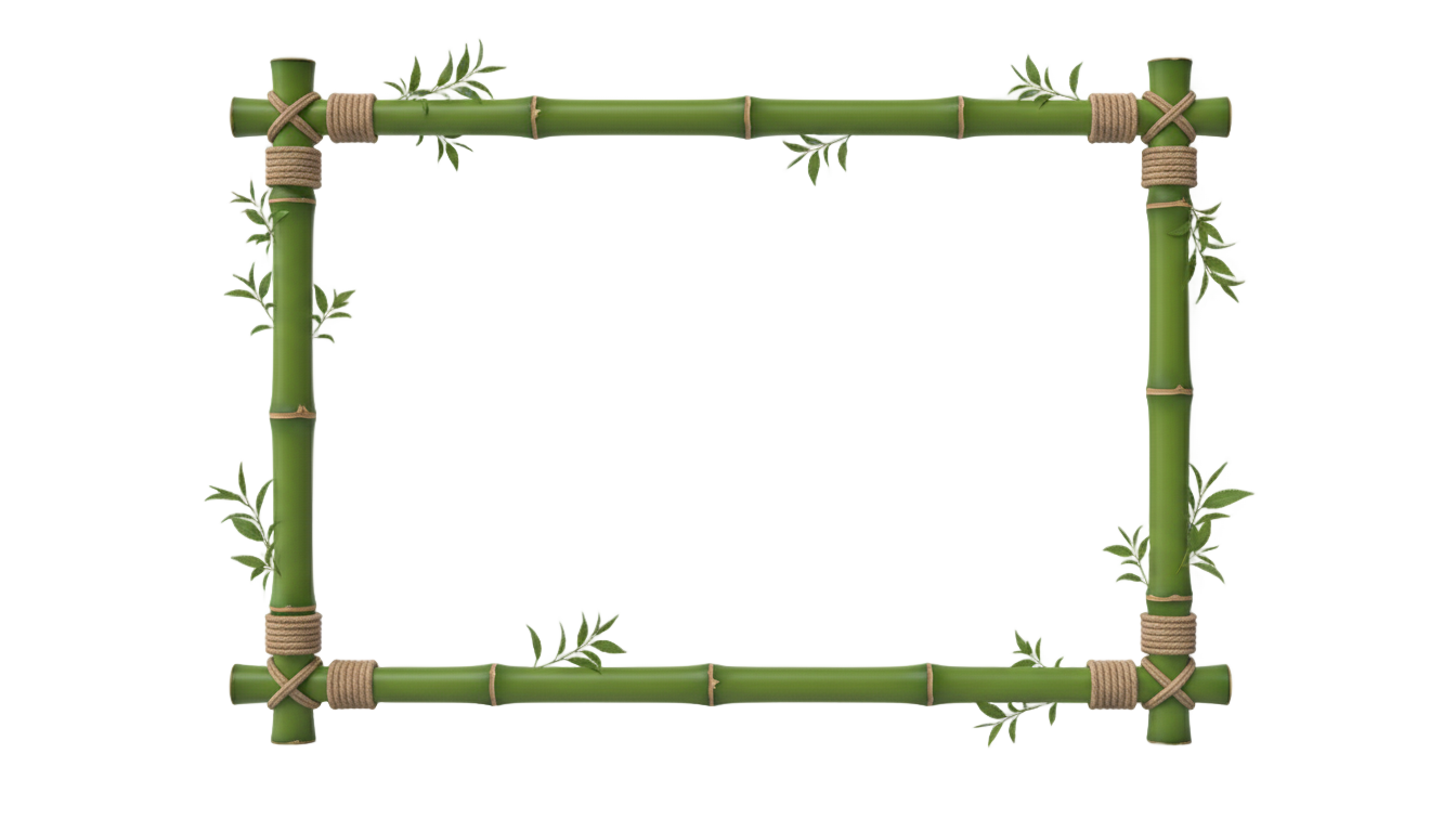 bamboo border design png PNG transparent background