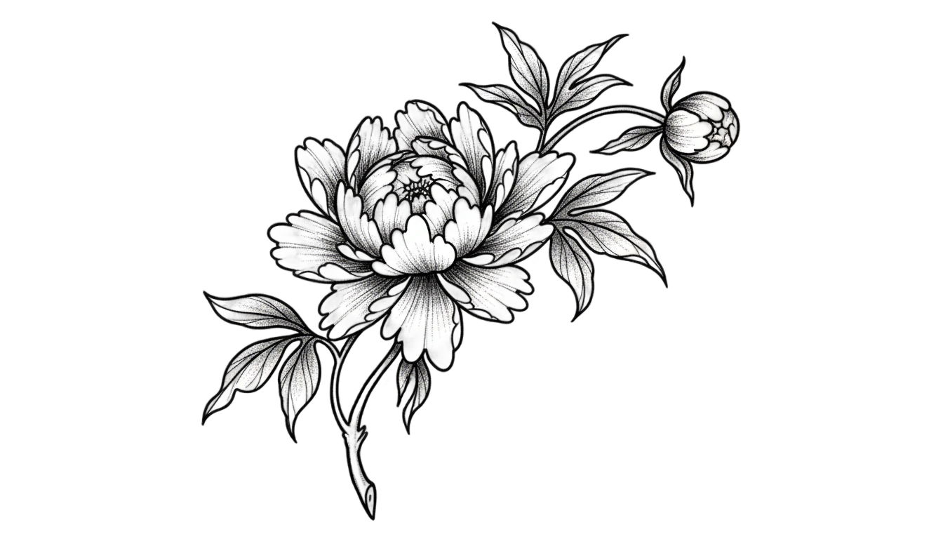 peony tattoo png PNG transparent background