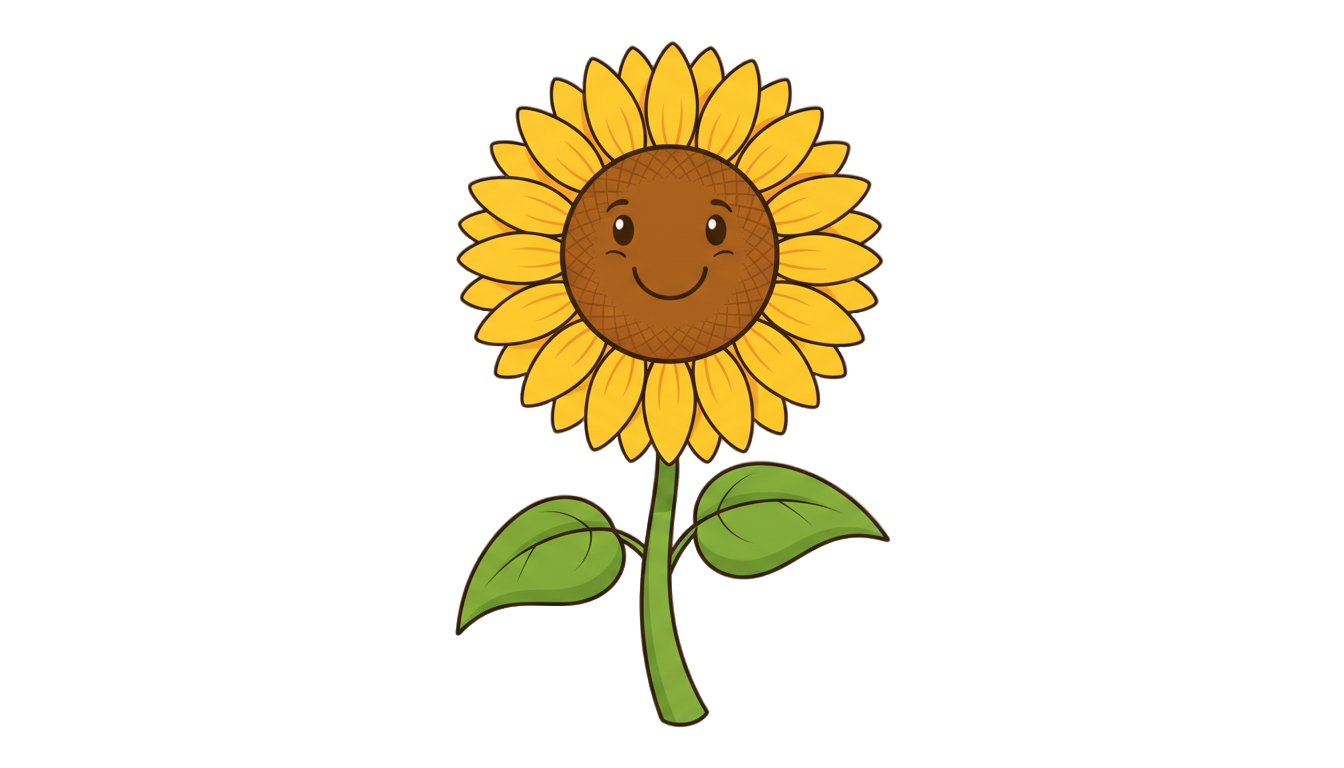 sunflower cartoon png PNG transparent background