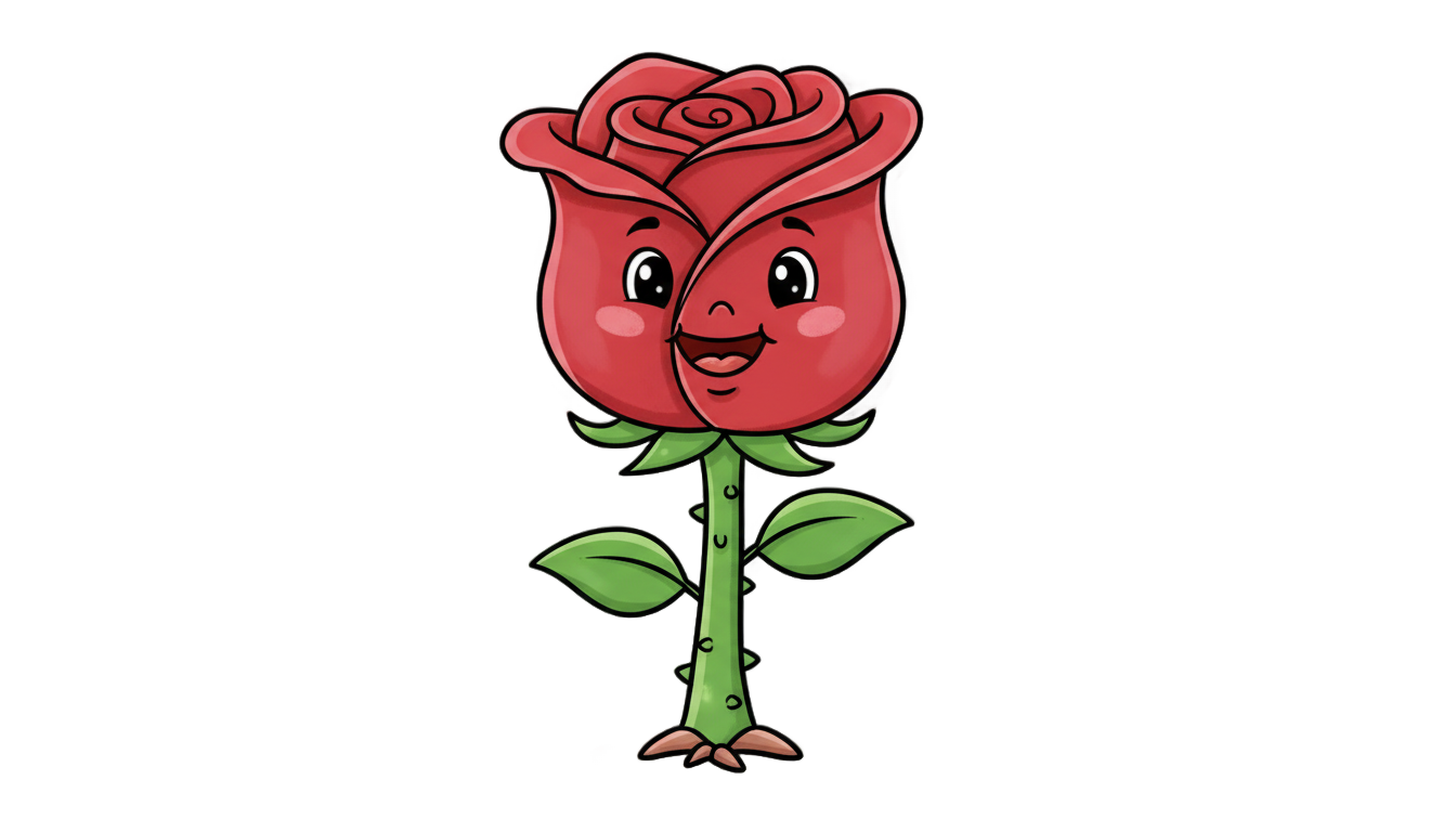 cartoon rose png PNG transparent background