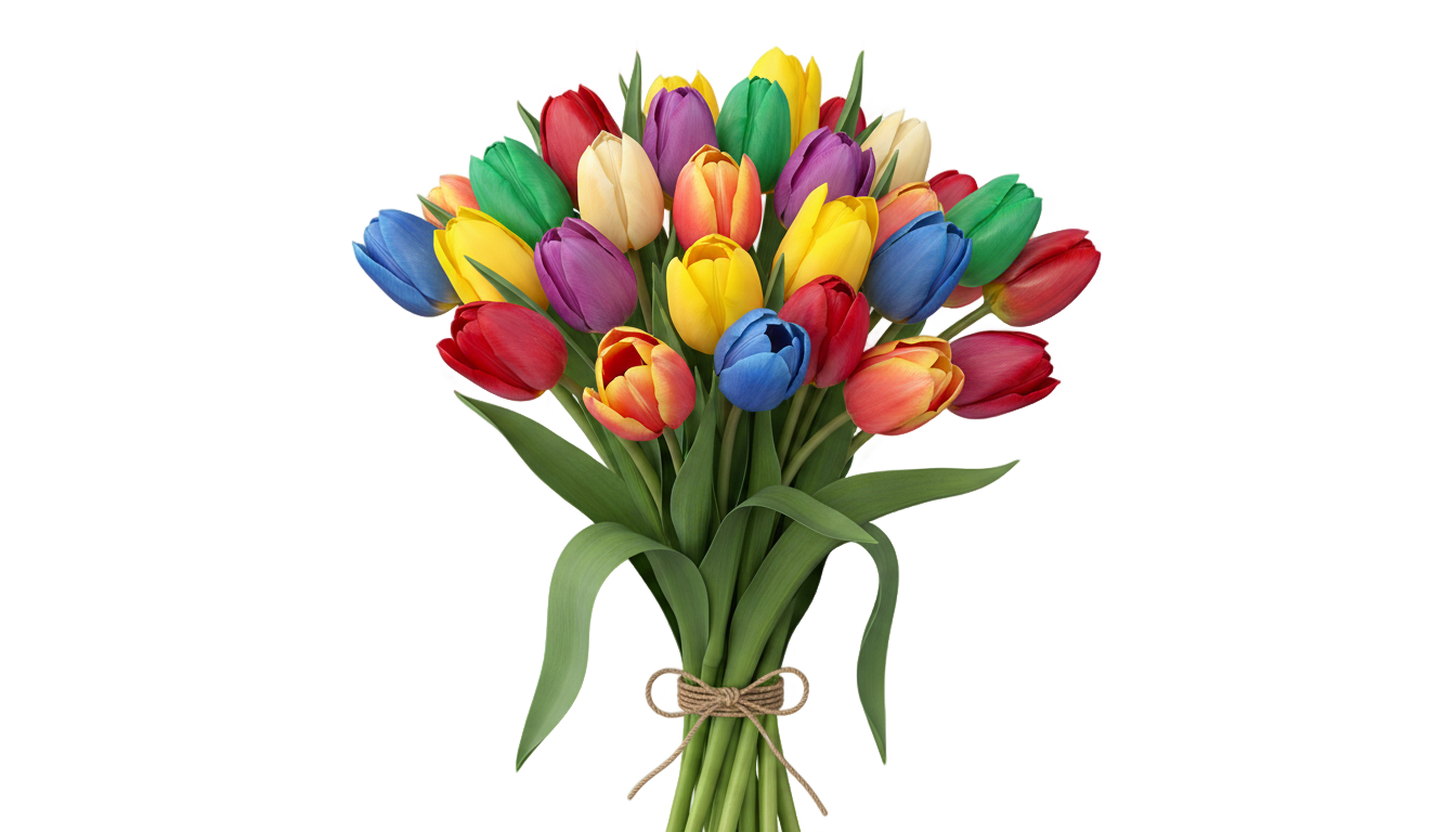 tulip flower bouquet png PNG transparent background