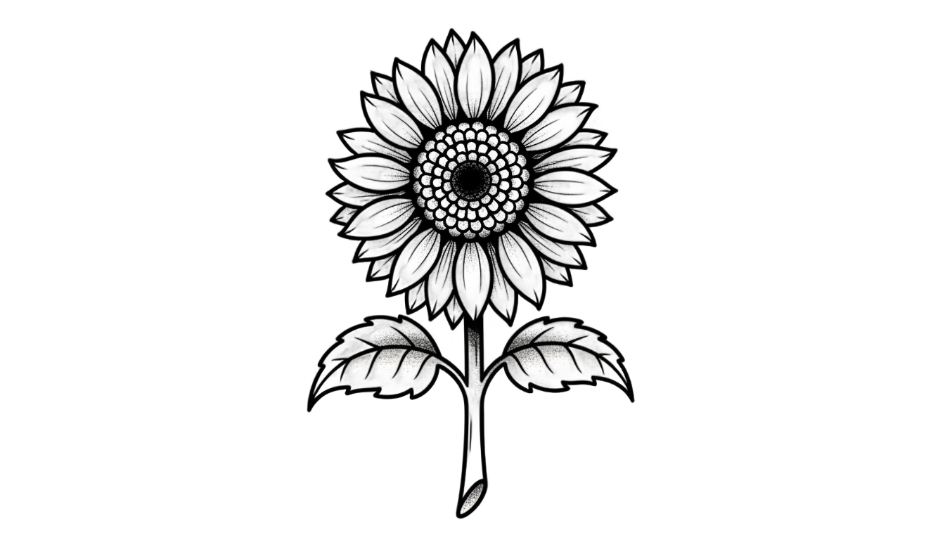 sunflower tattoo png PNG transparent background