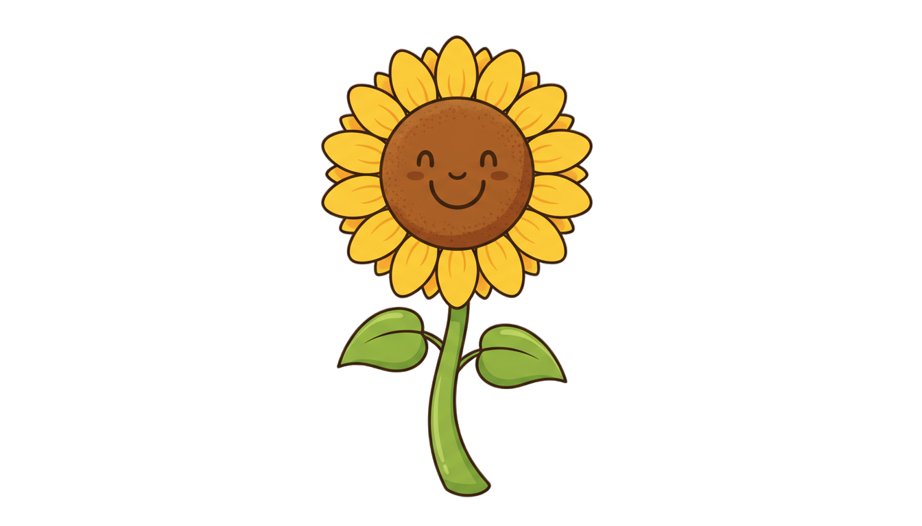 cute sunflower clipart png PNG transparent background