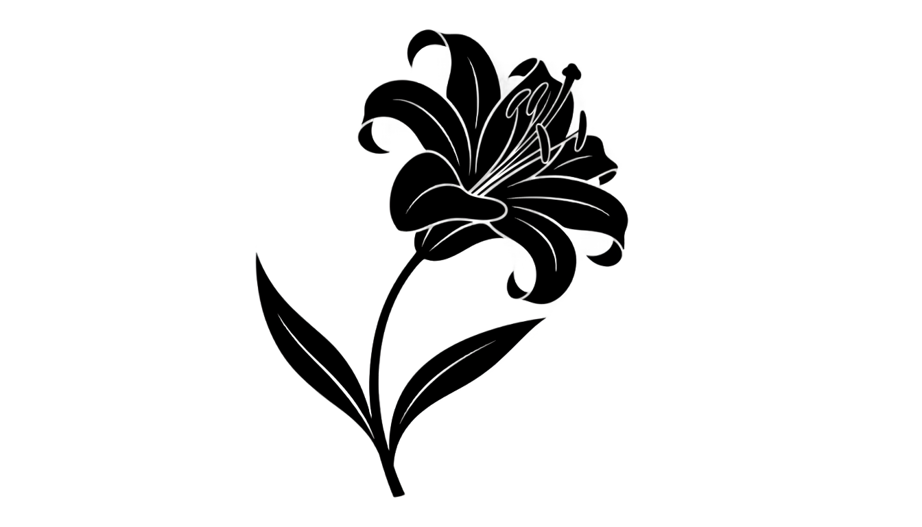 lily silhouette png PNG transparent background