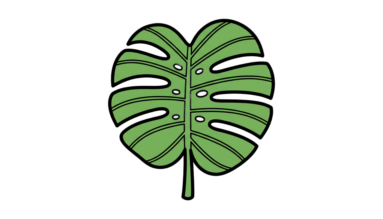 monstera leaf icon png PNG transparent background