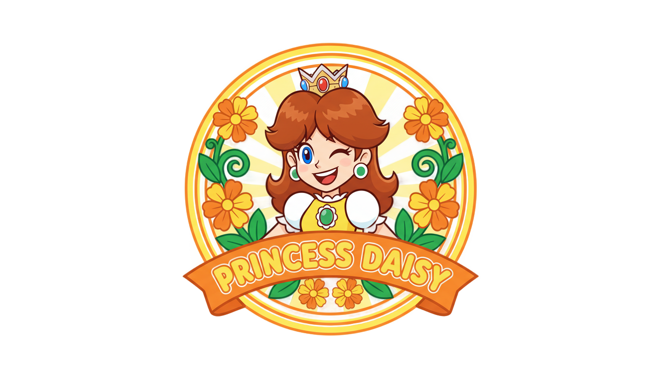 princess daisy logo png PNG transparent background