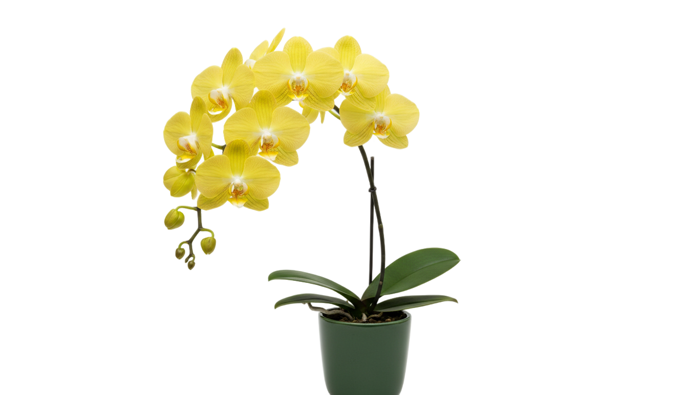 yellow orchid png PNG transparent background