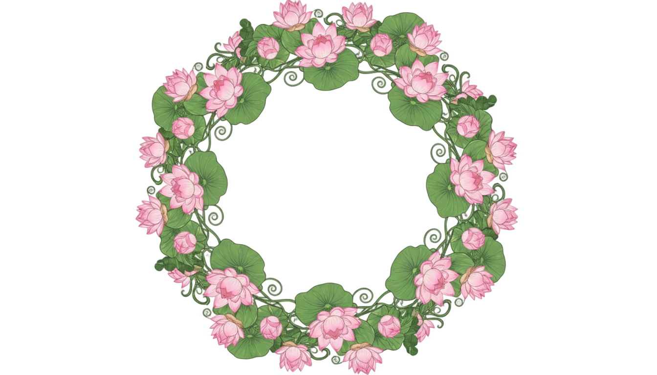lotus frame png PNG transparent background