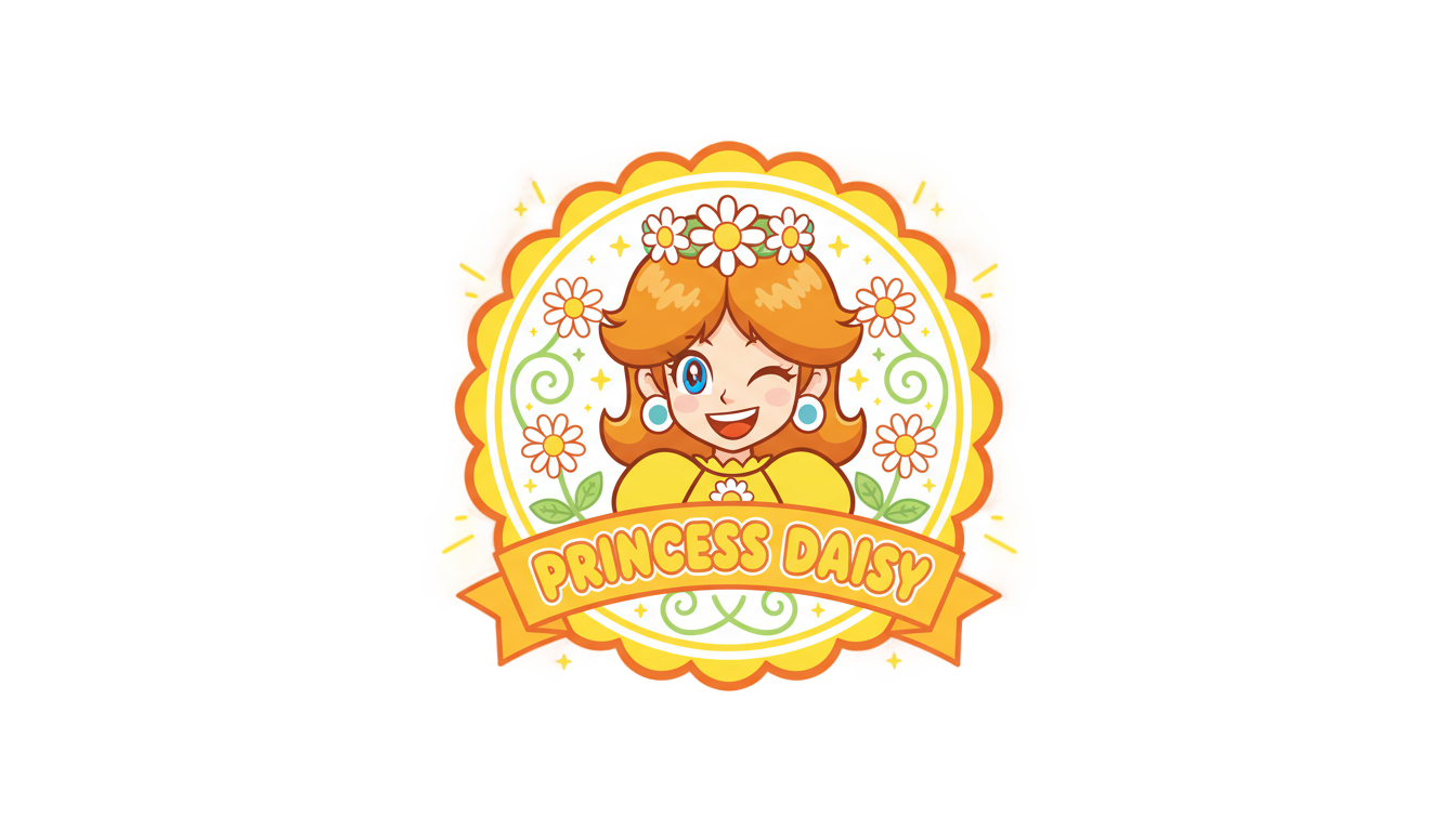 princess daisy logo png PNG transparent background