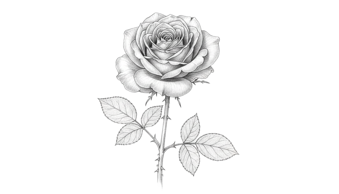 rose sketch png PNG transparent background