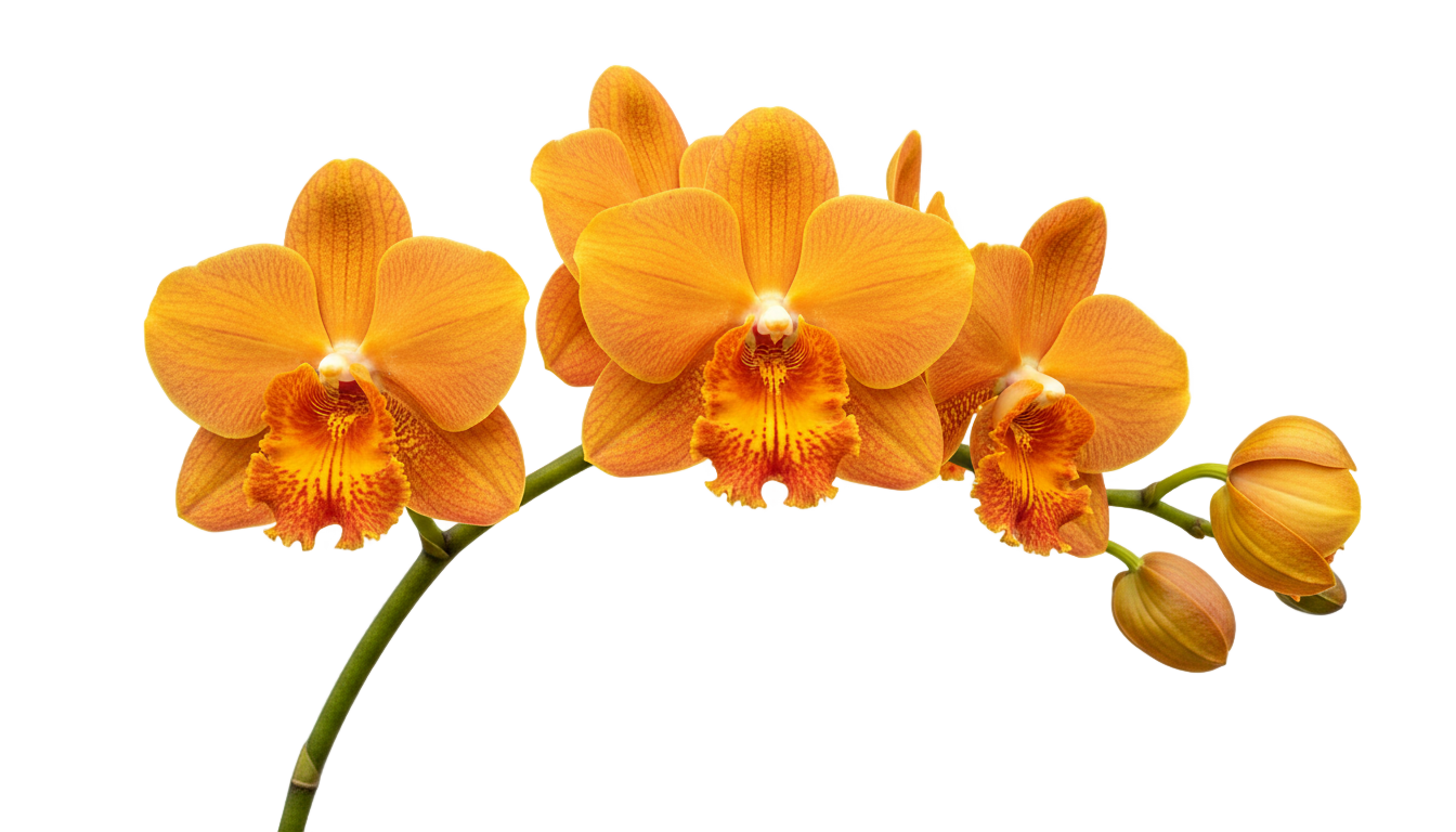 orange orchid png PNG transparent background