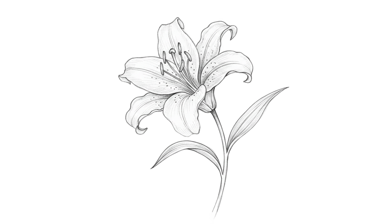 lily drawing png PNG transparent background