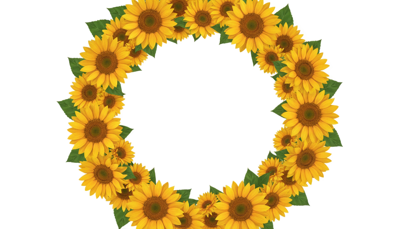 sunflower frame png PNG transparent background