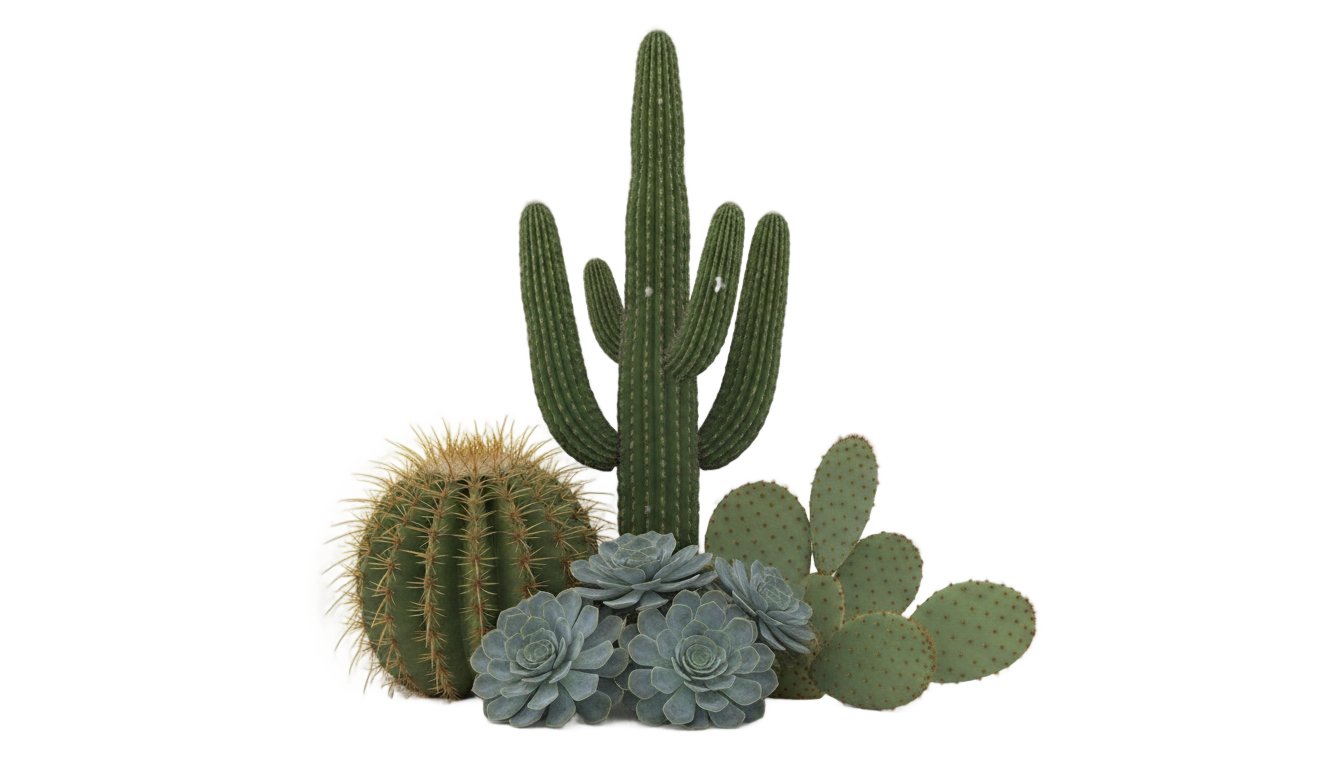 cactus and succulents png PNG transparent background