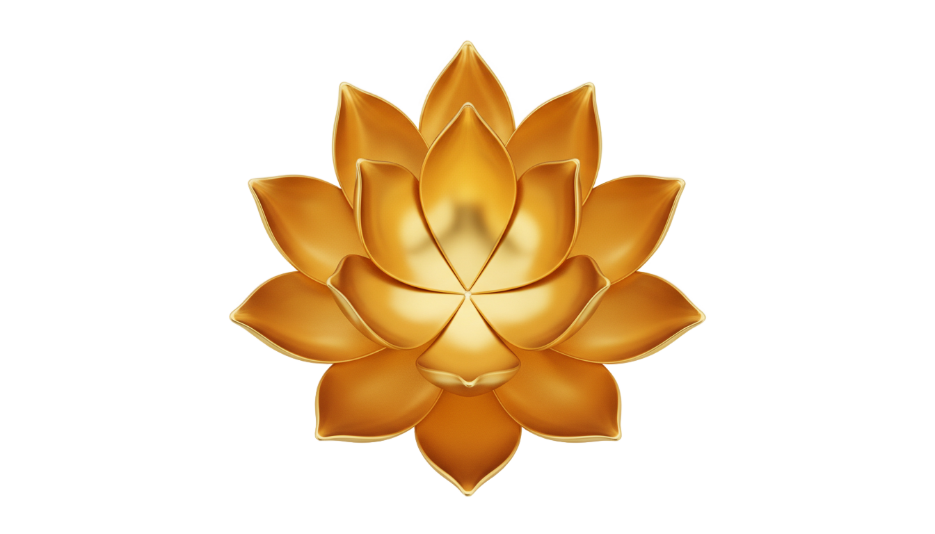 golden lotus logo png PNG transparent background