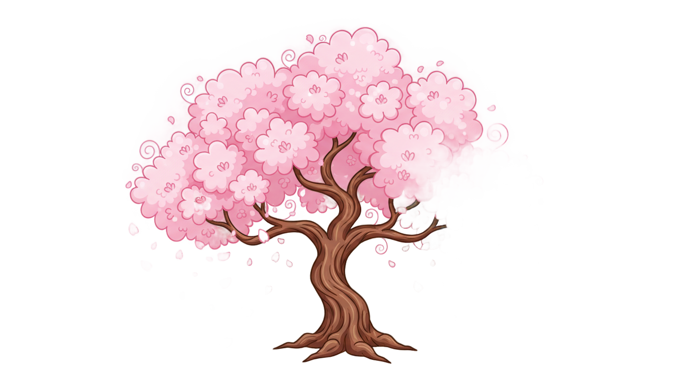 cherry blossom tree cartoon png PNG transparent background