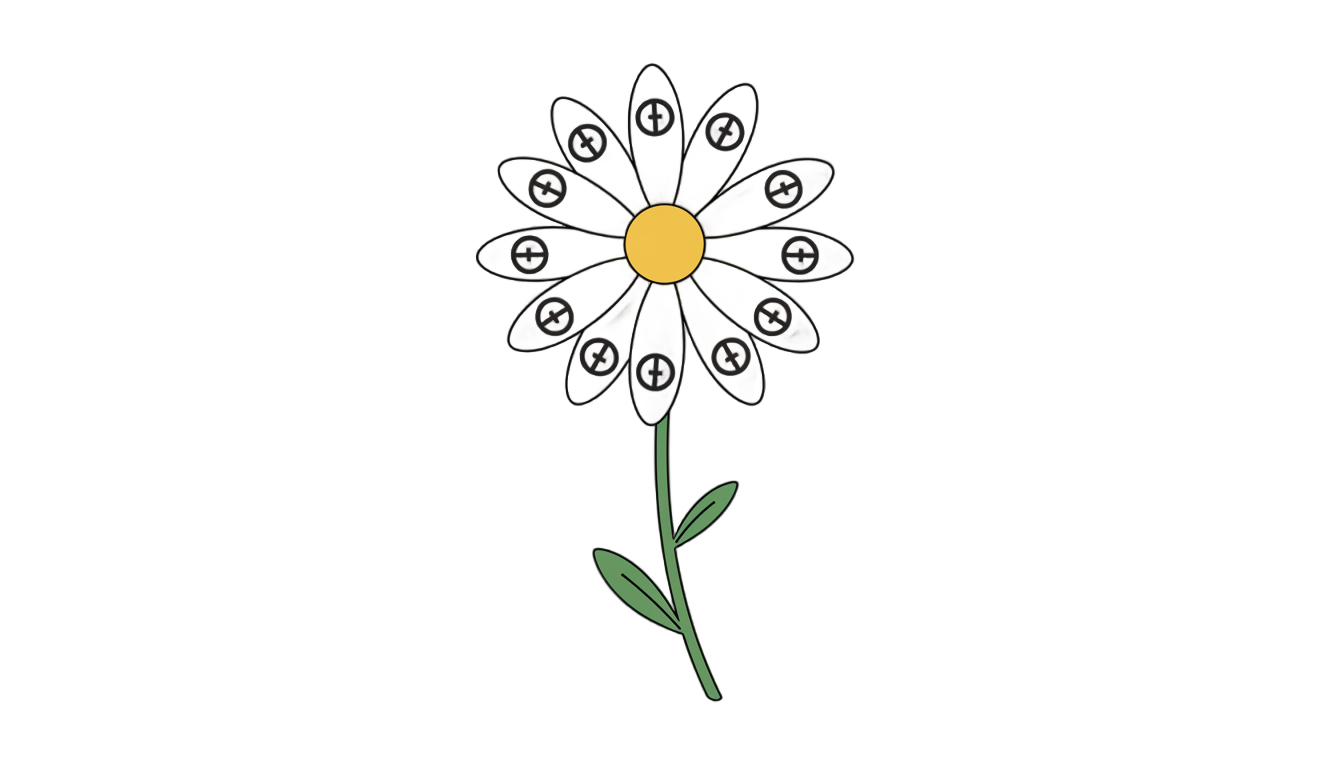 peaceminusone daisy png PNG transparent background