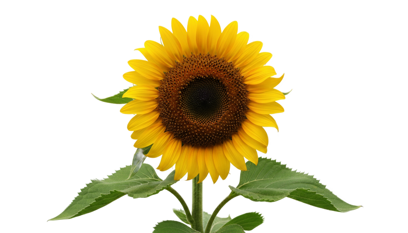 sunflower with leaves png PNG transparent background