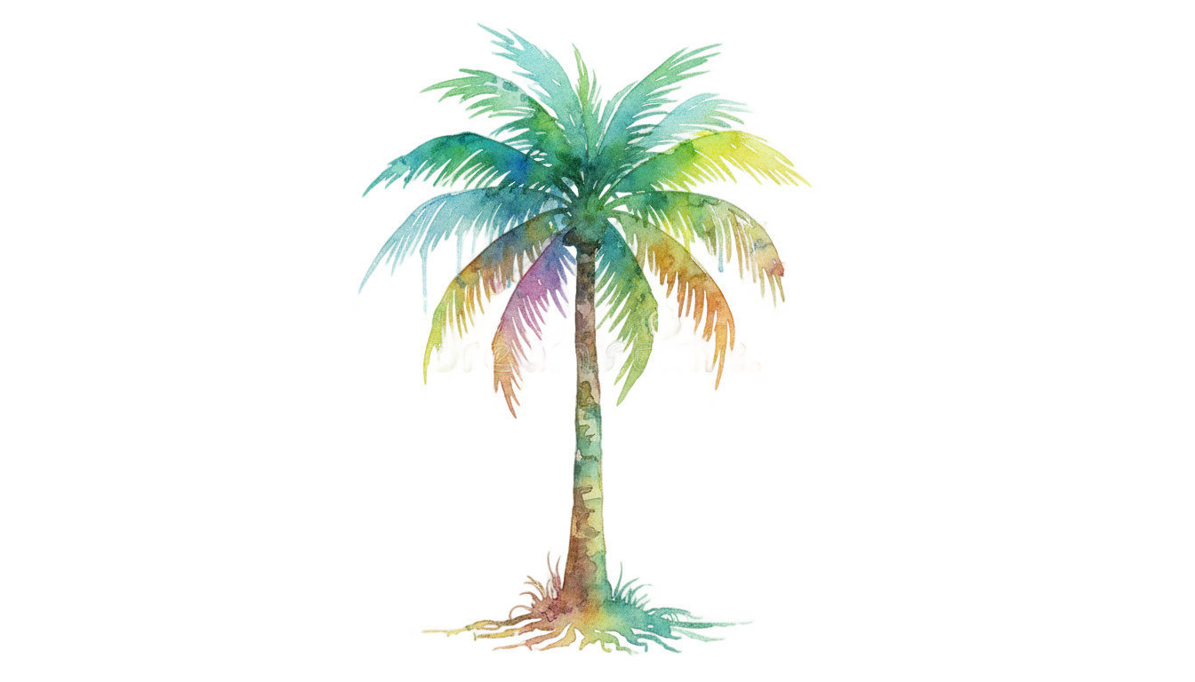 watercolor palm tree png PNG transparent background