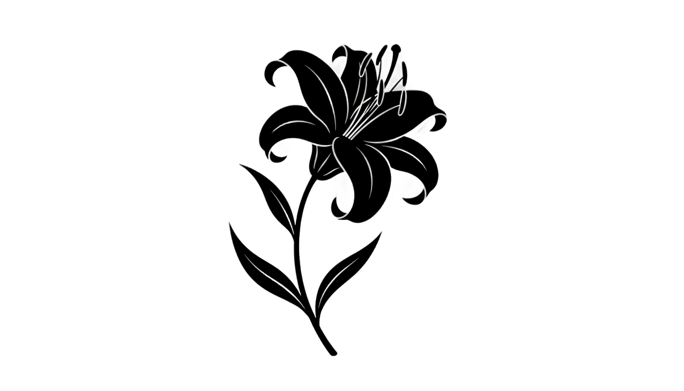lily silhouette png PNG transparent background