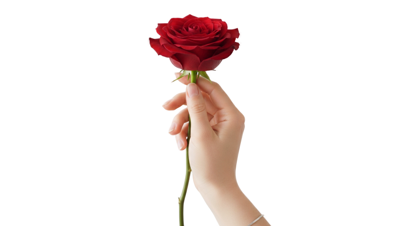 hand holding rose png PNG transparent background