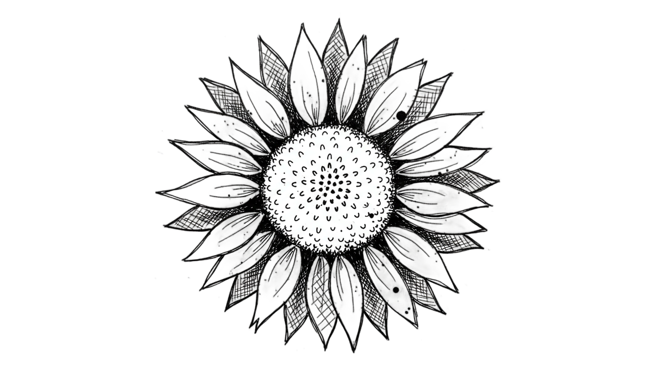 sunflower doodle png PNG transparent background