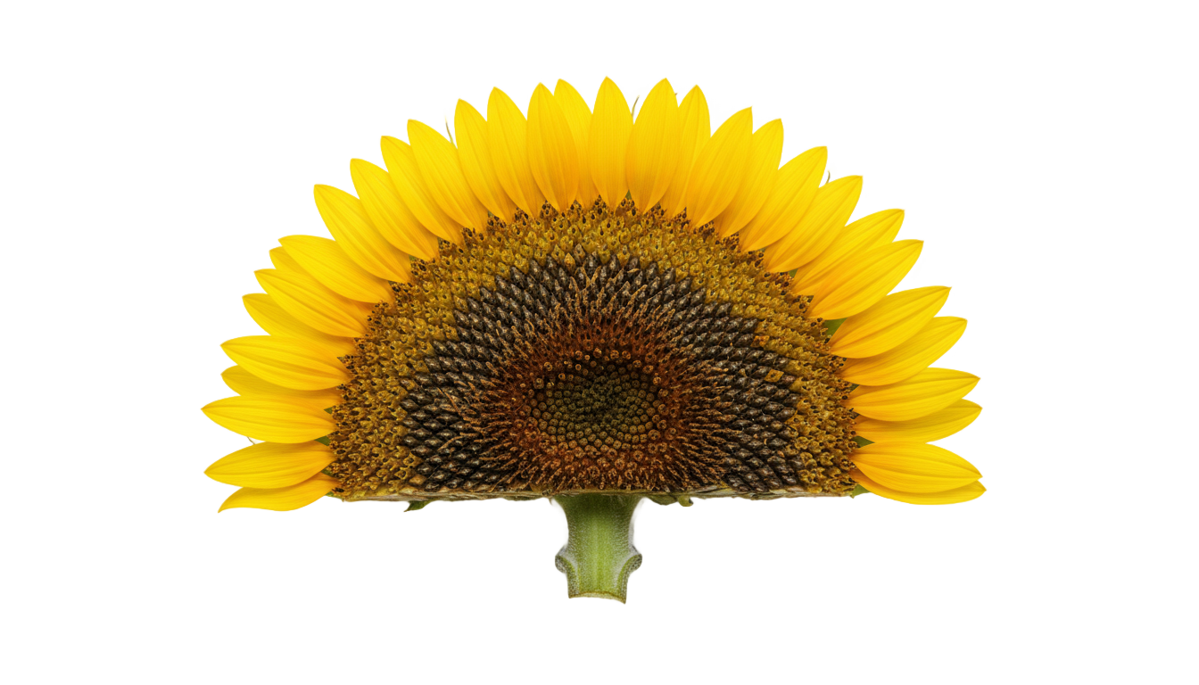 half sunflower png PNG transparent background