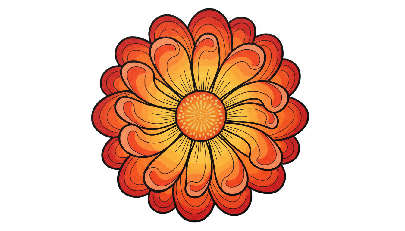 groovy daisy png PNG transparent background