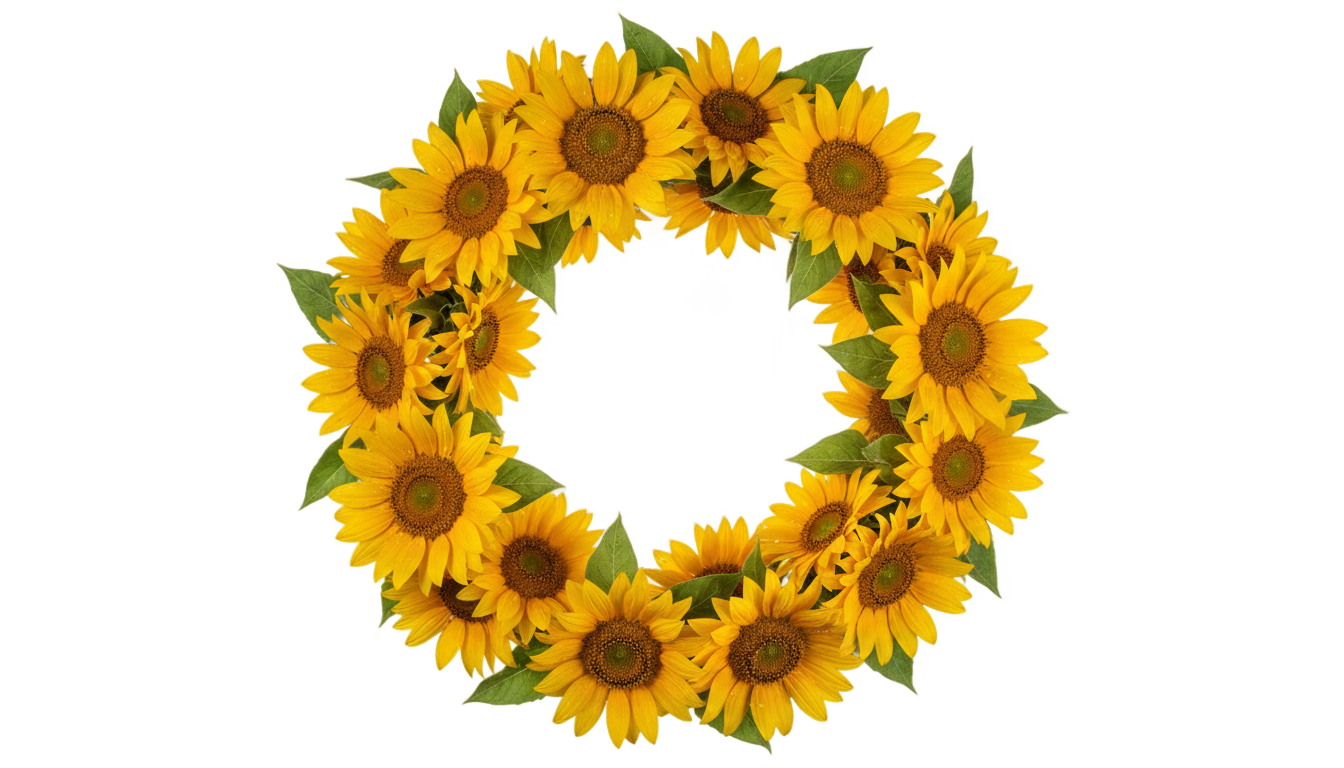 sunflower frame png PNG transparent background